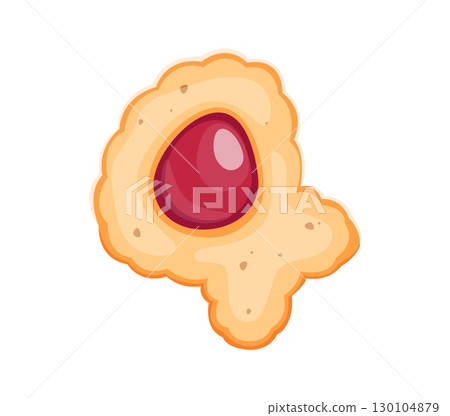 Pastry dessert font typeset jam cookie digit 4 four. Dessert alphabet font number, pastry and confectionery vector math typeface numeral symbol. Sweet type figure or bakery kids ABC typeface digit 130104879