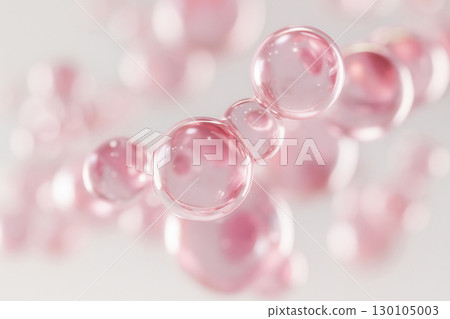 透明粉紅色分子氣泡閃耀美容成分圖像 透明粉紅色分子氣泡閃耀美容成分圖像 130105003