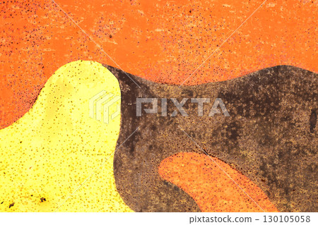 Color rusty abstract painted metal background. Yellow black and orange texture of old plate 130105058