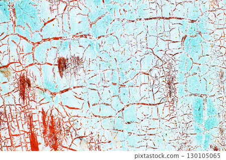 Rusty metal abstract background. Texture of an old blue grunge metal plate with cracked paint. 130105065