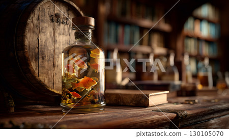 Whimsy in the Study: Goldfish in a Bottle 130105070