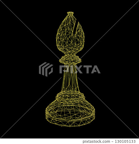 Chess bishop, close-up view, illustration Chess bishop, close-up view, illustration 130105133