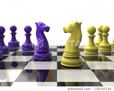 Chess knights looking at each other Chess knights looking at each other 130105156
