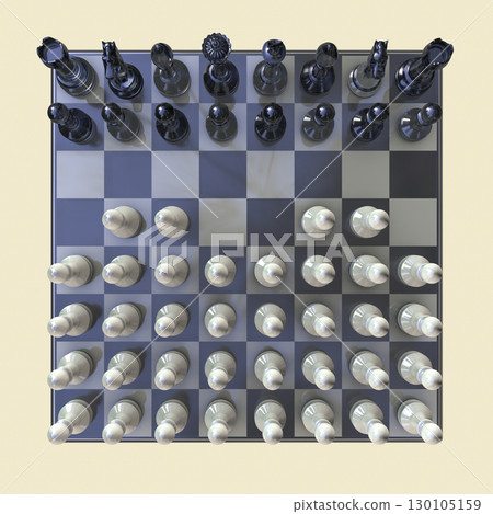Horde variant of chess, 3D illustration 130105159