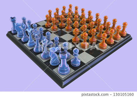 Horde variant of chess, 3D illustration 130105160