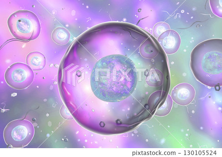 Human cells on colorful background 130105524