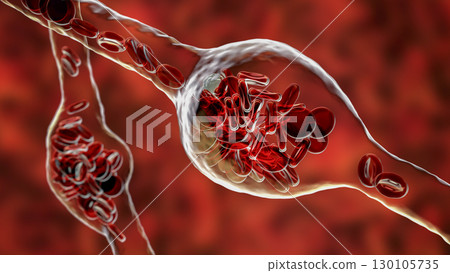 Microaneurysms, microscopic buldges in the artery walls filled with blood 130105735