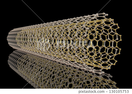 Carbon nanotube, 3D illustration 130105753