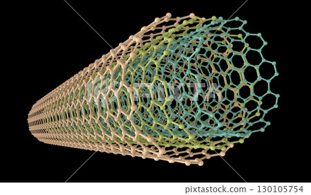 Carbon nanotube, 3D illustration Carbon nanotube, 3D illustration 130105754