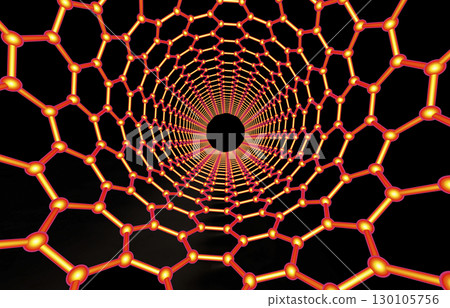 Carbon nanotube, 3D illustration Carbon nanotube, 3D illustration 130105756
