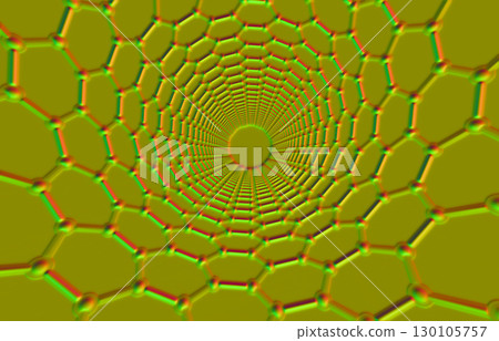 Carbon nanotube, 3D illustration 130105757