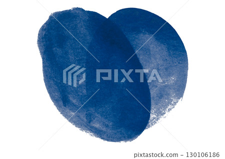 Blue watercolor circle pattern isolated on transparent background 130106186