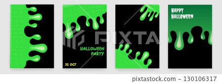 Green slime vector poster, abstract liquid dripping on a black background, toxic ooze, grunge texture, creative graphic design for halloween, kids party, game, app, website, banner, social media Green slime vector poster, abstract liquid dripping on a black background, toxic ooze, grunge texture, creative graphic design for halloween, kids party, game, app, website, banner, social media 130106317