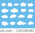 Clouds in blue sky cartoon seamless pattern. Vector illustration 130106482