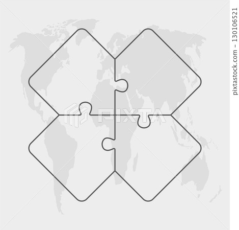 Puzzle diagram infographic process on 4 parts Puzzle diagram infographic process on 4 parts 130106521