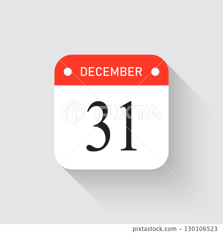 Vector icon page day calendar - 31 December month 130106523
