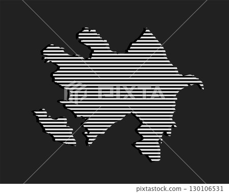 Abstract map Azerbaijan, parallel grey lines 130106531