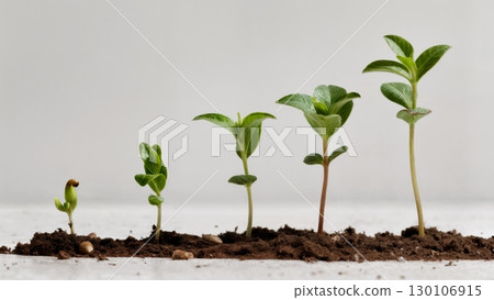 Plant Growth, Life Cycle, Organic Development. Perfect for botany, education, slow-living themes 130106915