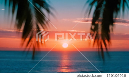 Sunset Over Ocean, Serene Ending, Reflective Moment, Coastal Peace. Ideal for relaxation, meditation, travel Sunset Over Ocean, Serene Ending, Reflective Moment, Coastal Peace. Ideal for relaxation, meditation, travel 130106916