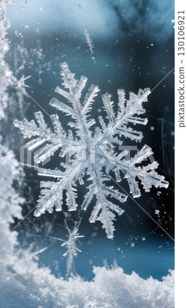 Ice Formation, Winter Patterns, Delicate Beauty. Great for scientific visualization, abstract art, cold themes, vertical shot Ice Formation, Winter Patterns, Delicate Beauty. Great for scientific visualization, abstract art, cold themes, vertical shot 130106921