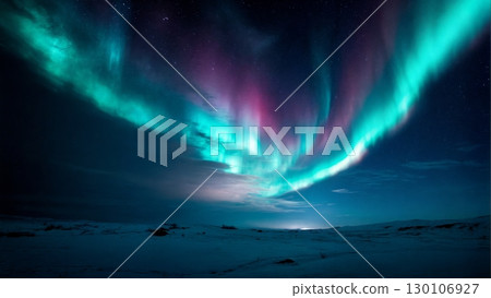 Aurora Borealis Time-lapse, Northern Lights, Celestial Dance. Great for astrophotography, travel, inspirational themes 130106927
