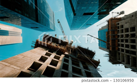 Construction Project, Building Progress, Urban Development. Perfect for real estate, engineering, historical archives Construction Project, Building Progress, Urban Development. Perfect for real estate, engineering, historical archives 130106950