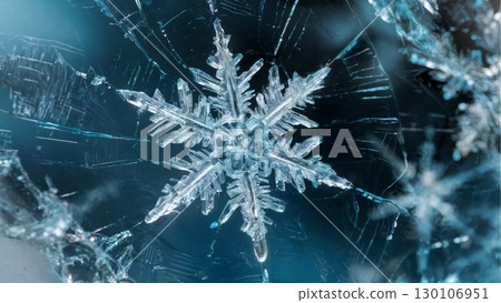 Ice Formation, Winter Patterns, Delicate Beauty. Great for scientific visualization, abstract art, cold themes 130106951