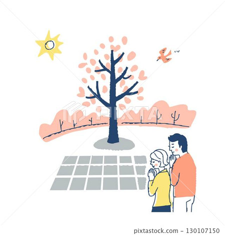 一對夫婦在樹葬墓園掃墓 130107150