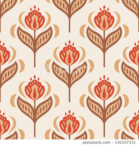 Vector floral seamless pattern. Wallpaper sample. Vintage. 130107352