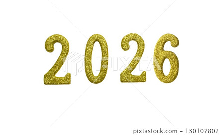 Golden candles in the shape of numbers 2025 isolated on a transparent background. New Year's numbers, New Year, Christmas 130107802