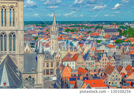 Ghent city historical center, East Flanders province, Belgium 130108256