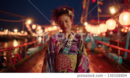 Japanese women enjoy summer festivals in modern yukatas Japanese women enjoy summer festivals in modern yukatas 130108804