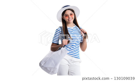 teen girl in summer style on white background. photo of teen girl in summer style. teen girl in summer style on white background. photo of teen girl in summer style. 130109039