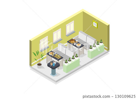 Isometric food court 130109625