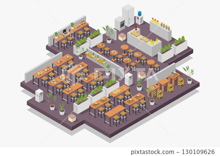 Isometric food court 130109626