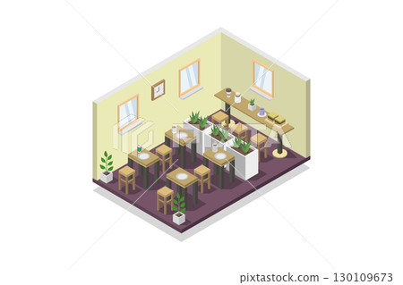Isometric restaurant 130109673