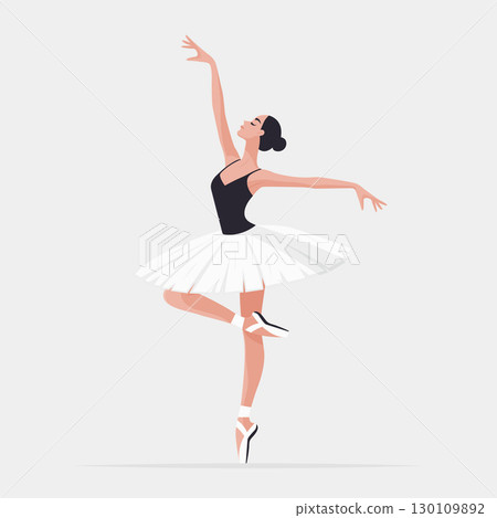 Classical ballet dancer character in tutu flat vector design. Classical ballet dancer character in tutu flat vector design. 130109892