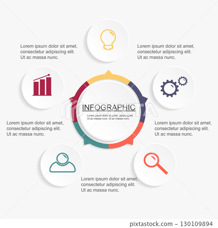 Business infographic template. Vector diagram with 5 options Business infographic template. Vector diagram with 5 options 130109894