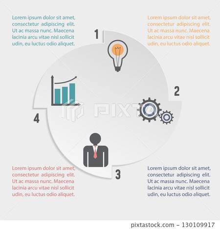 Business infographic template. Vector diagram with 4 options Business infographic template. Vector diagram with 4 options 130109917