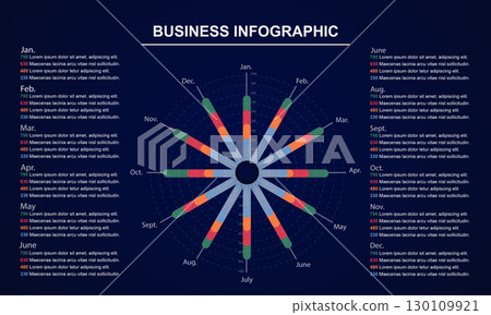 Business infographic template. Vector diagram with 12 options Business infographic template. Vector diagram with 12 options 130109921