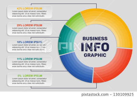 Business infographic template. Vector diagram with 5 options 130109925