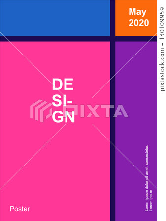 Bright fresh colors abstract pattern background cover design. A4 vertical orientation. Cover design template for presentation, brochure, catalog, poster, book, magazine, etc. 130109959