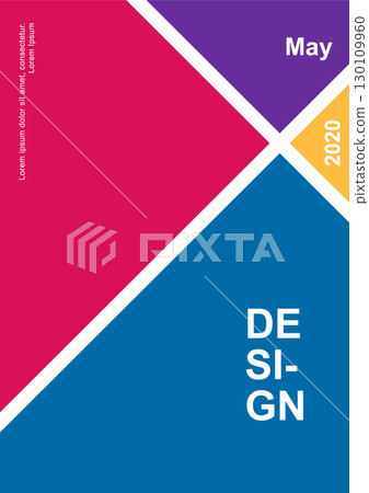 Vintage retro design vector cover. A4 vertical orientation front page mock up. Minimal style colorful geometric composition for book cover poster magazine presentation brochure. Vintage retro design vector cover. A4 vertical orientation front page mock up. Minimal style colorful geometric composition for book cover poster magazine presentation brochure. 130109960