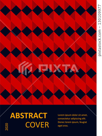 Vintage retro design vector cover. A4 vertical orientation front page mock up. Minimal style colorful geometric composition for book cover poster flyer magazine report presentation brochure catalog. 130109977
