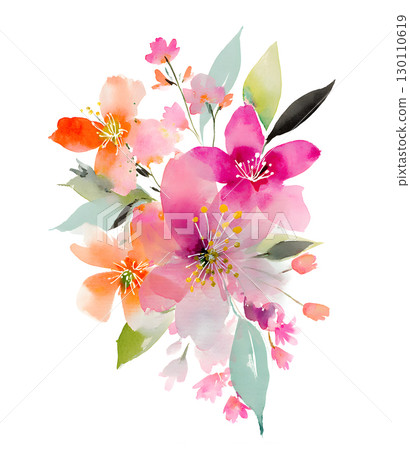 watercolor, floral, flower 130110619