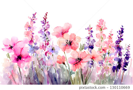 flower, watercolor, blossom 130110669