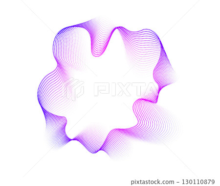 Collection of colorful neon sound dots waves. Sound curve, radio frequency spectrum lines for equalizer . set of colorful spectra for music poster and banner. Vector illustration. 130110879