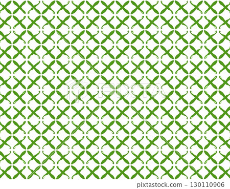 Arabesque pattern with green vines intertwining, white background, traditional Japanese pattern 130110906