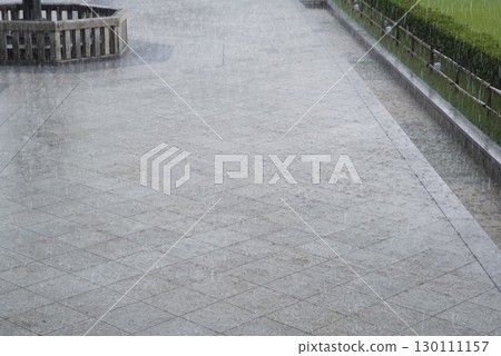 大雨傾盆的城市景觀 130111157