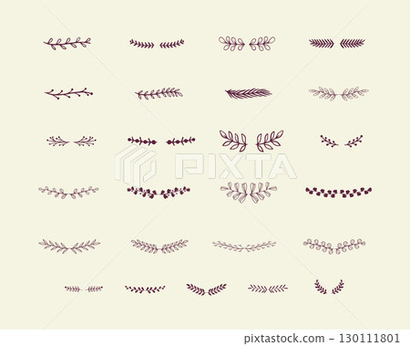 Simple hand-drawn floral and leafy dividers set Simple hand-drawn floral and leafy dividers set 130111801